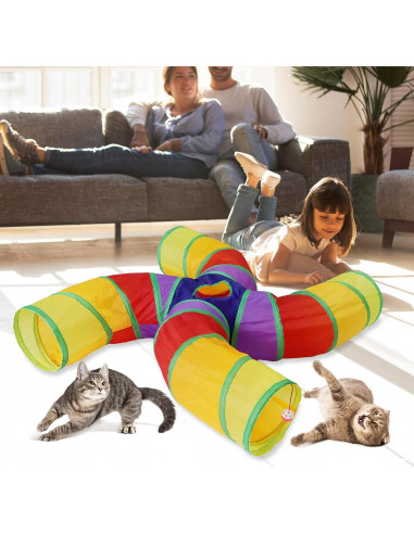 Túnel para Gatos Bemodst Grande en Forma de S - 4 Vías