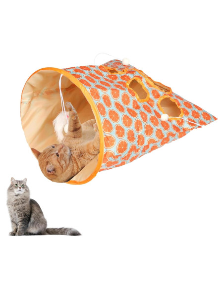 Túnel plegable para gatos LIFTATAPA con ratón y pelotas