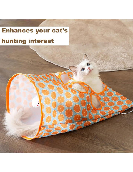 Túnel plegable para gatos LIFTATAPA con ratón y pelotas