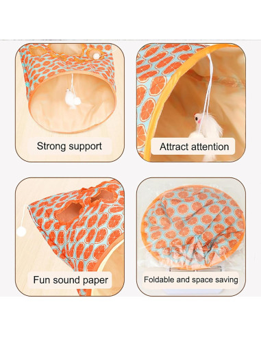 Túnel plegable para gatos LIFTATAPA con ratón y pelotas
