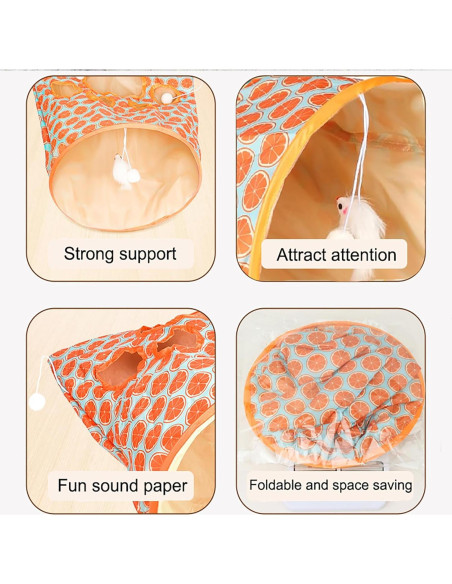 Túnel plegable para gatos LIFTATAPA con ratón y pelotas