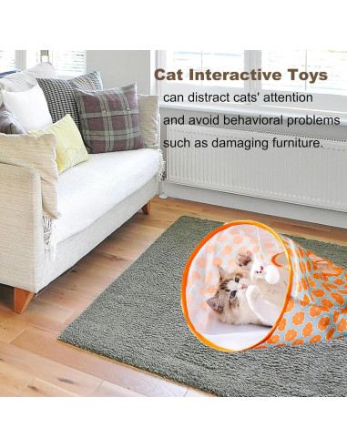 Túnel plegable para gatos LIFTATAPA con ratón y pelotas