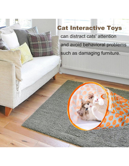 Túnel plegable para gatos LIFTATAPA con ratón y pelotas