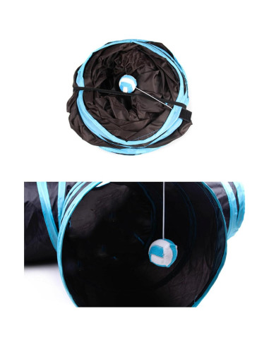 Túnel de Gato Plegable SRM 3 Vías con Bola de Juguete