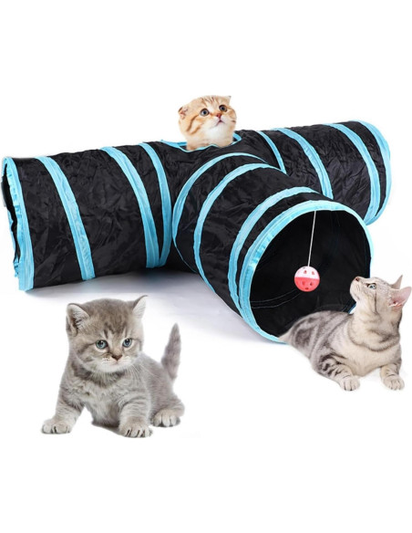 Túnel de Gato Plegable SRM 3 Vías con Bola de Juguete