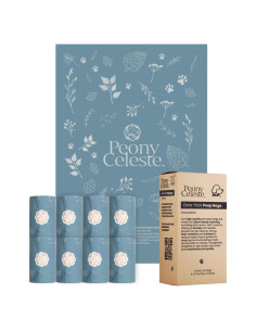 Bolsas de Excremento Peony Celeste 120 Unidades Azul 22.86x33.02 cm