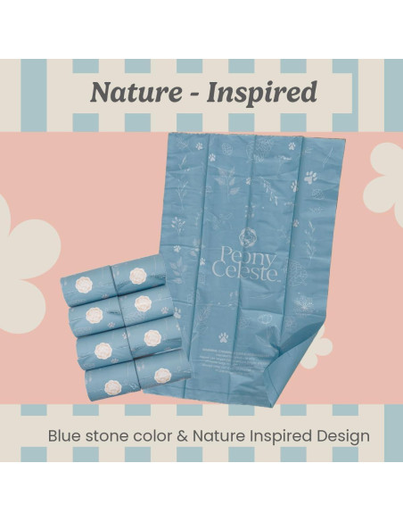 Bolsas de Excremento Peony Celeste 120 Unidades Azul 22.86x33.02 cm