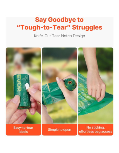 Bolsas de Excremento de Perro VEVOR 270 Cuentas 33x23cm Biodegradables