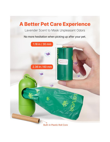 Bolsas de Excremento de Perro VEVOR 270 Cuentas 33x23cm Biodegradables