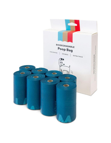 Bolsas de Poop Biodegradables Wildebeest 120 Unidades Sin Fragancia