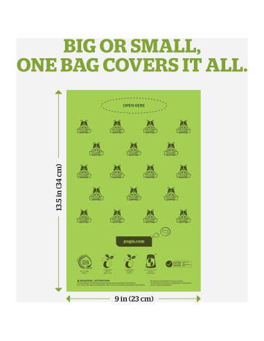 Bolsas Compostables Pogi Extra Grandes 300 Unidades 22.86x34.29cm