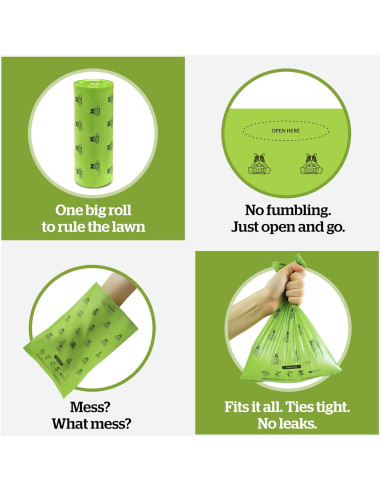 Bolsas Compostables Pogi Extra Grandes 300 Unidades 22.86x34.29cm