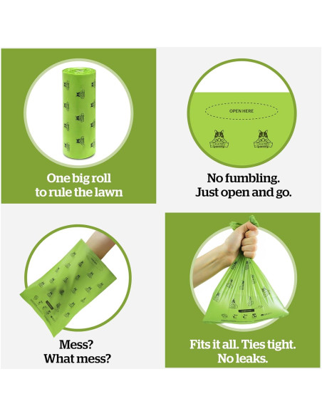 Bolsas Compostables Pogi Extra Grandes 300 Unidades 22.86x34.29cm