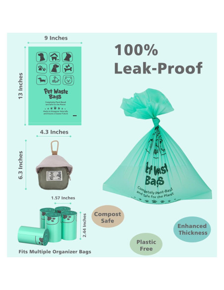 Bolsas Compostables para Perros AYOTEE 270 Unidades Biodegradables