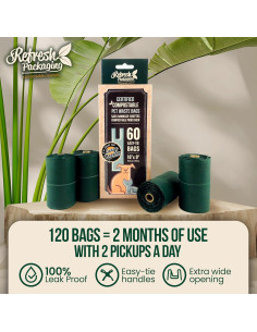 Bolsas Compostables para Excremento de Mascotas Refresh - 120 Unidades 2