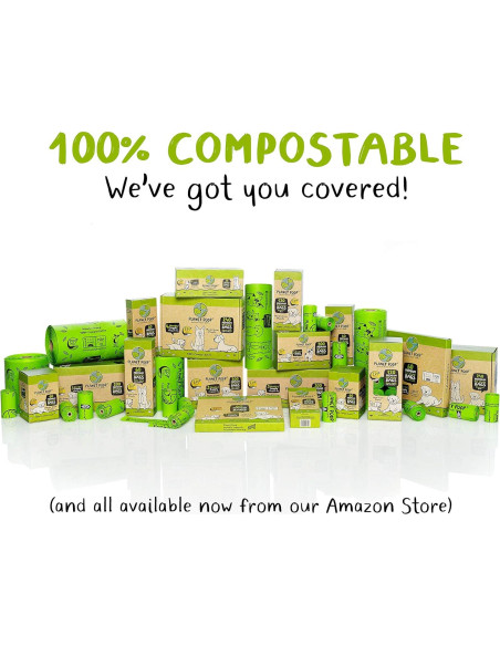 Bolsas Compostables para Excrementos de Perro Planet Poop 60 Unidades