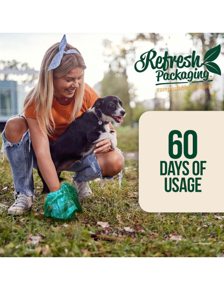 Bolsas Compostables para Excremento de Mascotas Refresh - 120 Unidades