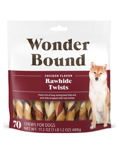 Palitos de piel cruda sabor pollo Amazon 70 unidades 0.49 kg