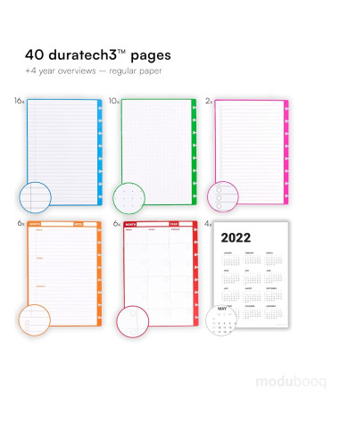 Cuaderno inteligente reutilizable A5 MODUBOOQ - 40 páginas