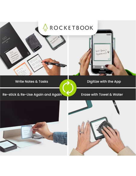 Notas Adhesivas Reutilizables Rocketbook 3x3cm con Estuche