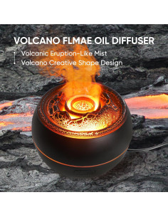 Difusor de Aceite Esencial Yaledi Volcán 360ml Negro 2