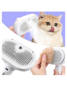 Cepillo de Vapor Recargable FONSUFA 3 en 1 para Gatos y Perros