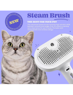 Cepillo de Vapor Recargable FONSUFA 3 en 1 para Gatos y Perros 2