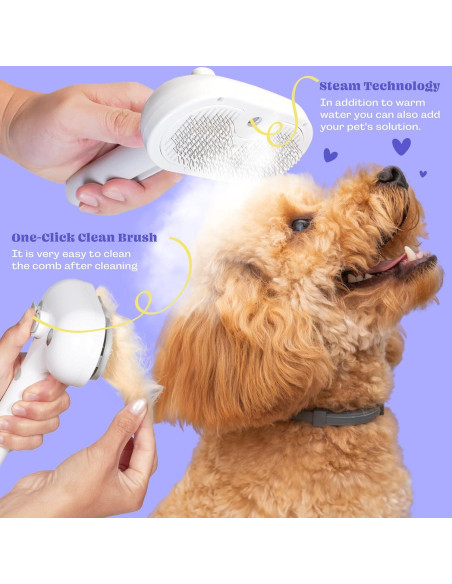 Cepillo de Vapor Recargable FONSUFA 3 en 1 para Gatos y Perros