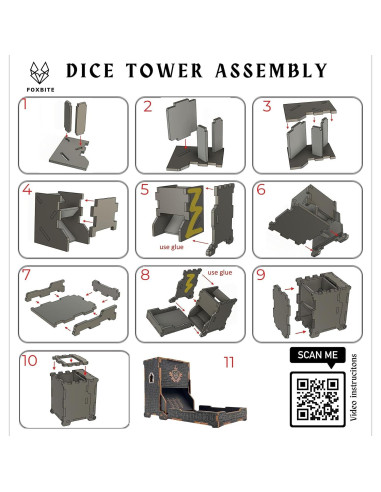 Torre de Dados D&D FOXBITE Madera Natural Plegable 25x10x10cm