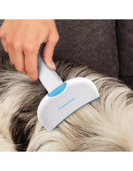 Cepillo Deshedding Fumeister para Perros y Gatos - Azul