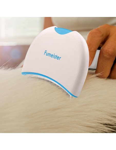 Cepillo Deshedding Fumeister para Perros y Gatos - Azul