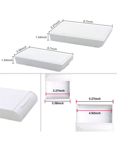 Organizador de Cajones YOOUSOO 2 Piezas Adhesivo Blanco