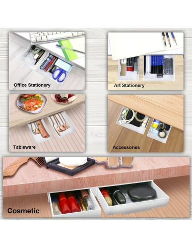 Organizador de Cajones YOOUSOO 2 Piezas Adhesivo Blanco