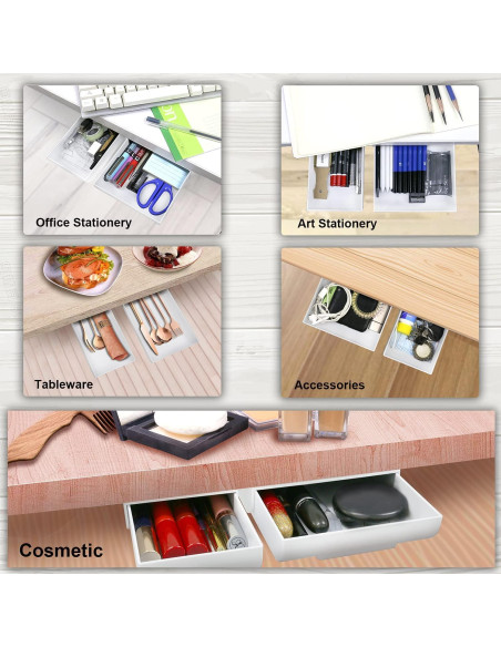 Organizador de Cajones YOOUSOO 2 Piezas Adhesivo Blanco Organizador de Cajones YOOUSOO 2 Piezas Adhesivo Blanco