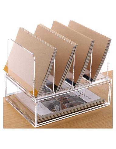 Organizador de Escritorio Acrílico HeZone con Cajón 30.99x23.11x26.92 cm