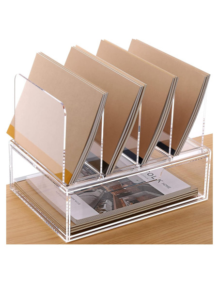 Organizador de Escritorio Acrílico HeZone con Cajón 30.99x23.11x26.92 cm