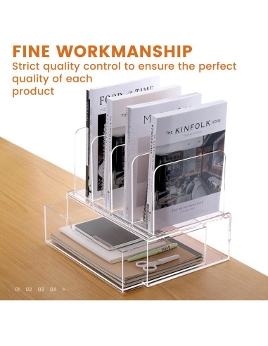 Organizador de Escritorio Acrílico HeZone con Cajón 30.99x23.11x26.92 cm