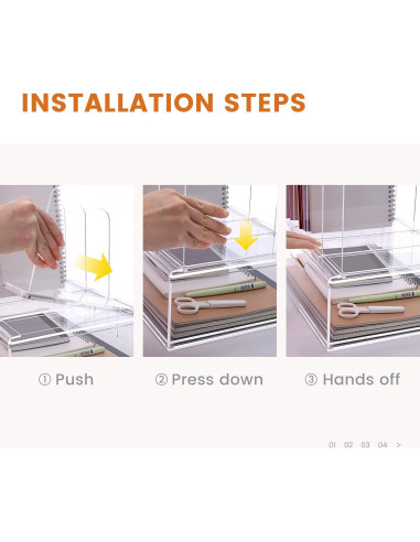 Organizador de Escritorio Acrílico HeZone con Cajón 30.99x23.11x26.92 cm