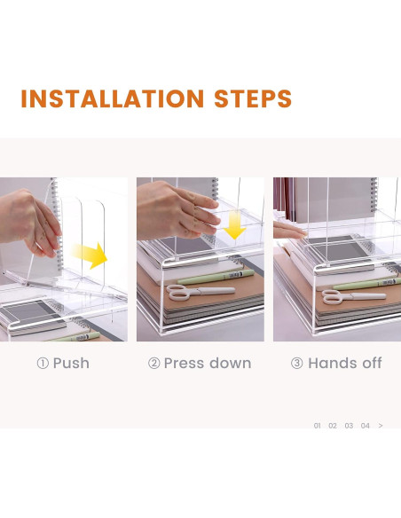 Organizador de Escritorio Acrílico HeZone con Cajón 30.99x23.11x26.92 cm