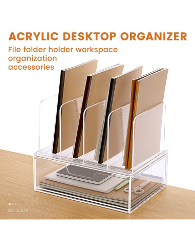 Organizador de Escritorio Acrílico HeZone con Cajón 30.99x23.11x26.92 cm