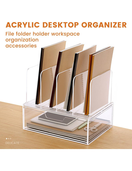Organizador de Escritorio Acrílico HeZone con Cajón 30.99x23.11x26.92 cm