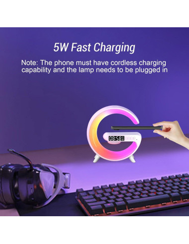 Lámpara de Mesa LED Qivine con Cargador Inalámbrico 5W