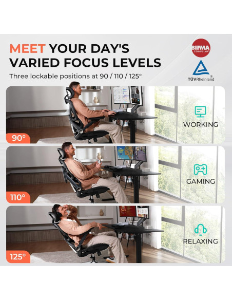 Silla de Oficina Ergonómica CAPOT con Respaldo Alto y Ajustes