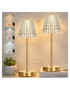 Juego de 2 Lámparas de Mesa Táctiles LED GoBright Oro