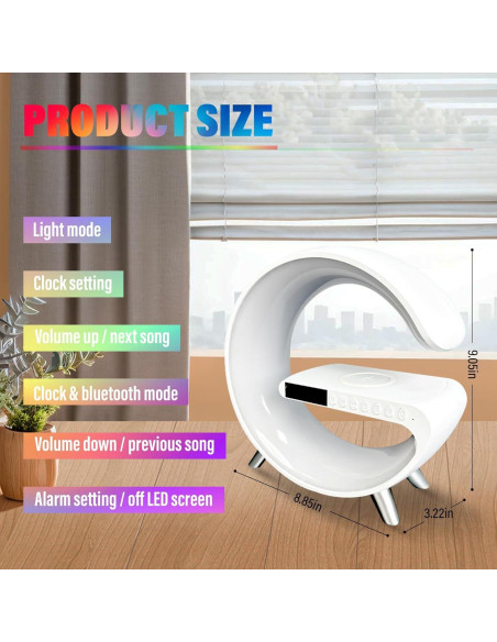 Lámpara de Mesa LED Inteligente Domigard 4 en 1 Cargador Inalámbrico