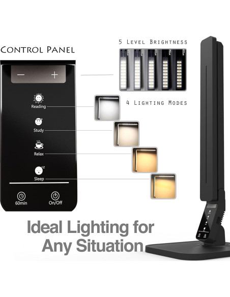 Lámpara de Escritorio LED Lampat, 4 Modos, Regulador Táctil