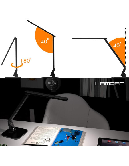 Lámpara de Escritorio LED Lampat, 4 Modos, Regulador Táctil