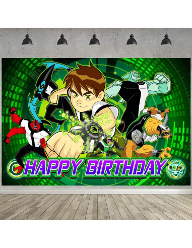 Decoración de Fiesta de Cumpleaños Ben ELZEM 150x100 cm + 18 Globos