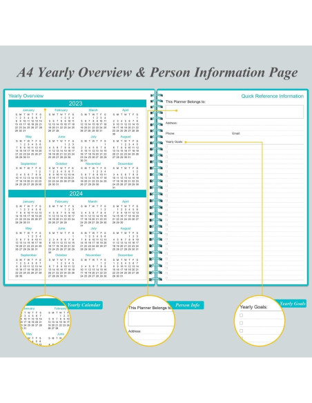 Planificador Sin Fecha Heveboik A4 Verde Azulado 80 Hojas