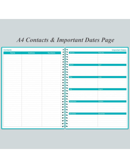 Planificador Sin Fecha Heveboik A4 Verde Azulado 80 Hojas